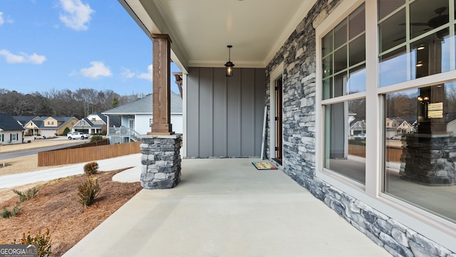 view of patio with a porch