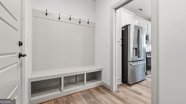 mudroom featuring light hardwood / wood-style floors