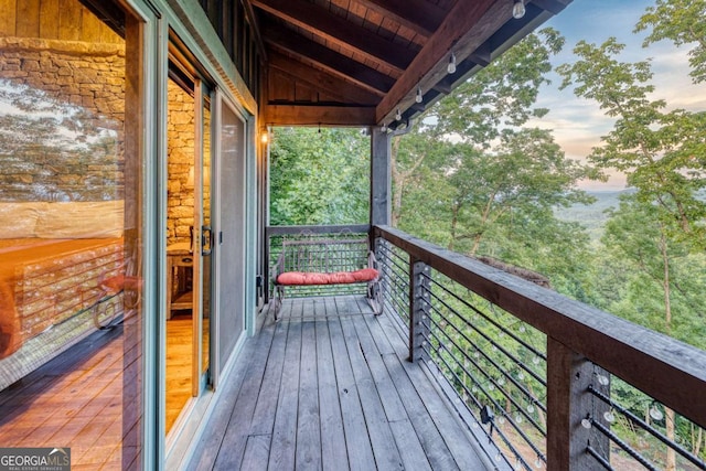 view of deck at dusk