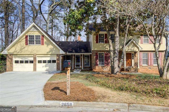 view of front of home with a garage