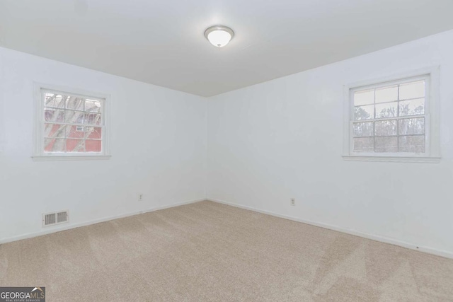 unfurnished room with carpet floors and a wealth of natural light