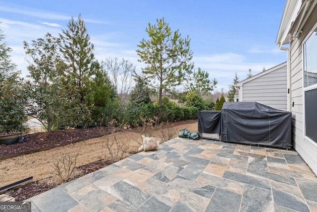 view of patio featuring grilling area