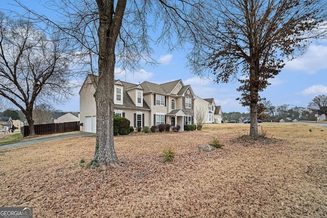 view of front of house with a garage