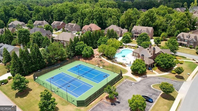 drone / aerial view with a residential view