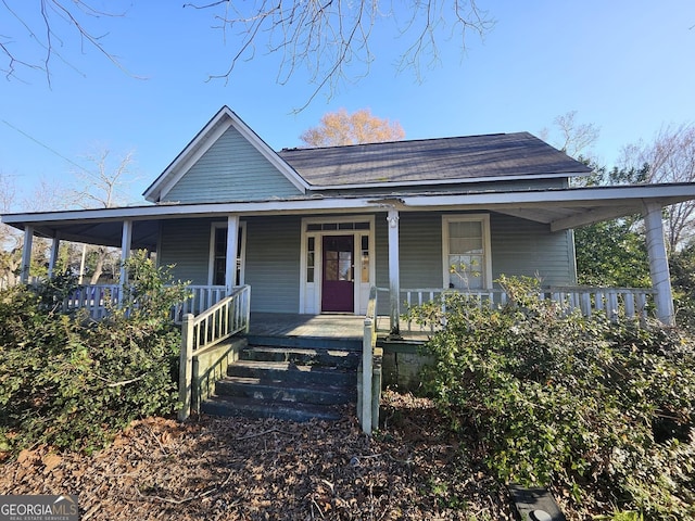 view of front of home with covered porch