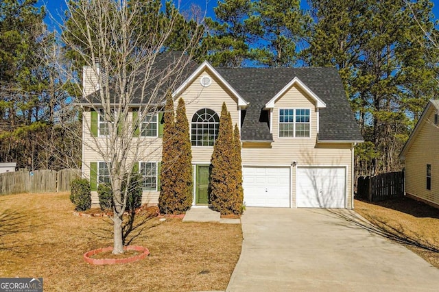 view of front of home featuring a garage