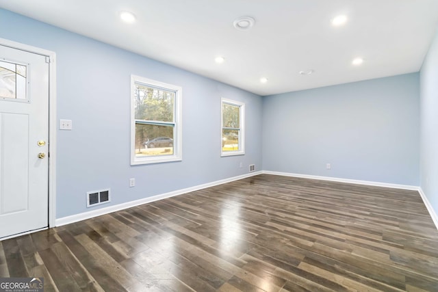 entrance foyer featuring dark wood-type flooring