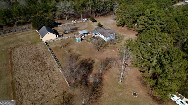 drone / aerial view featuring a rural view