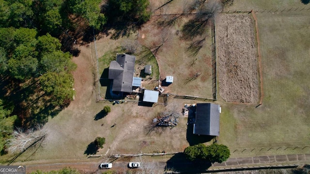 aerial view featuring a rural view