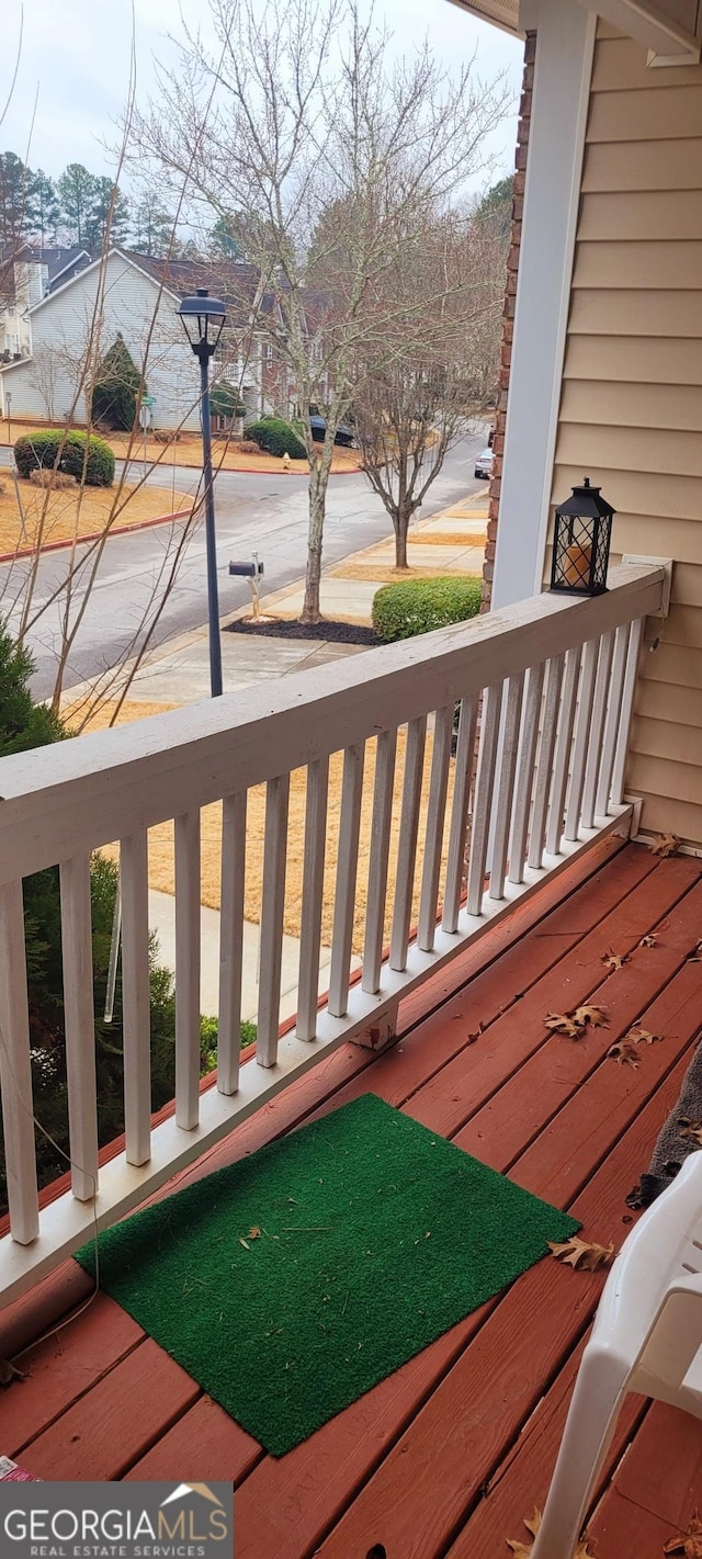 wooden terrace with covered porch