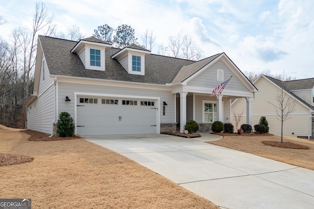 view of front facade featuring covered porch