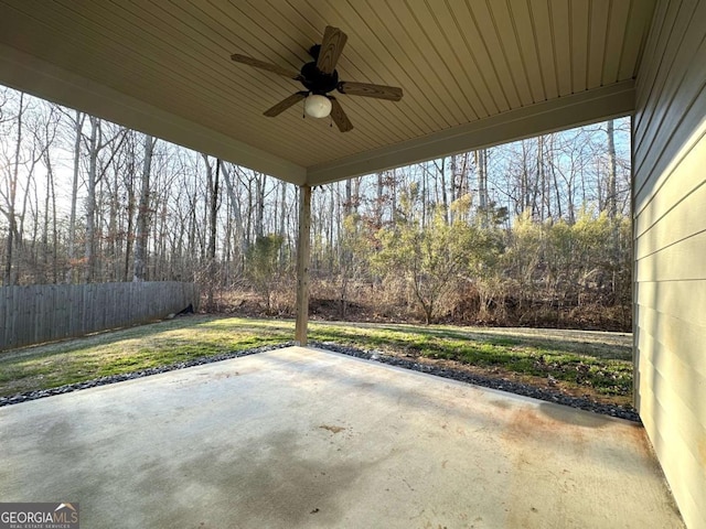 view of patio with ceiling fan