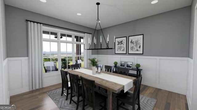 dining room featuring dark hardwood / wood-style flooring