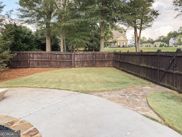 view of yard featuring a patio area