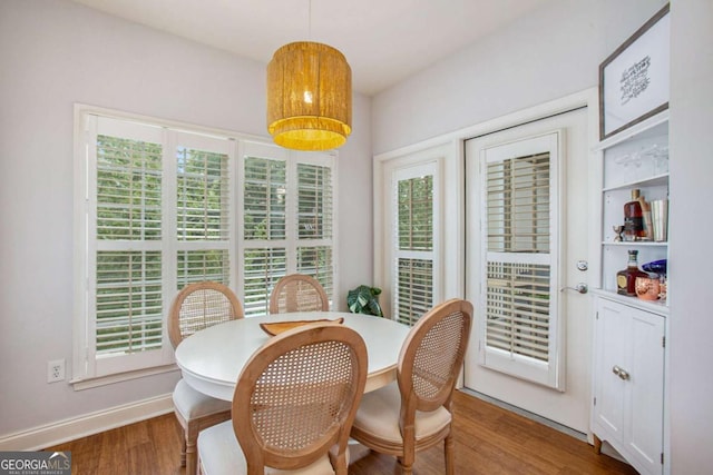 dining room featuring wood-type flooring