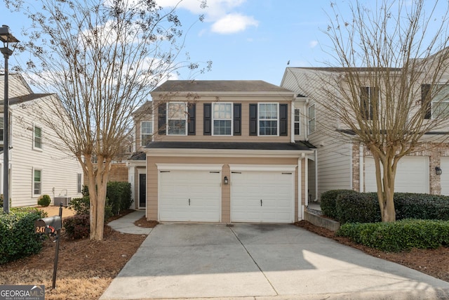 view of front of house with a garage