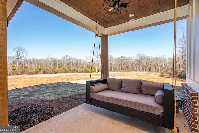 view of patio / terrace with ceiling fan