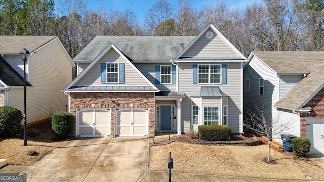 view of front of house featuring a garage