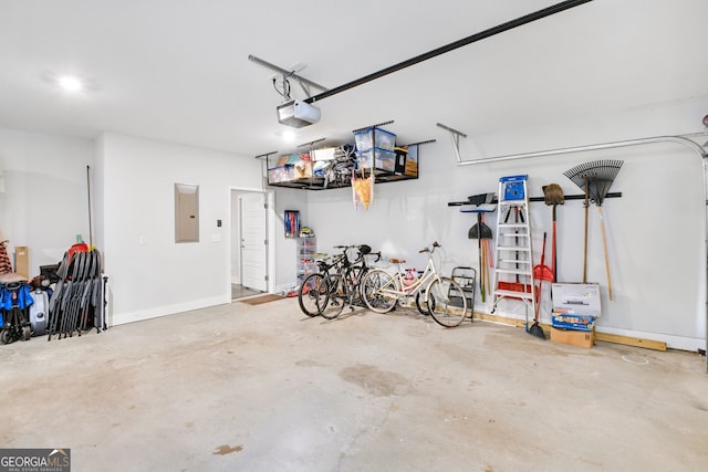 garage with electric panel