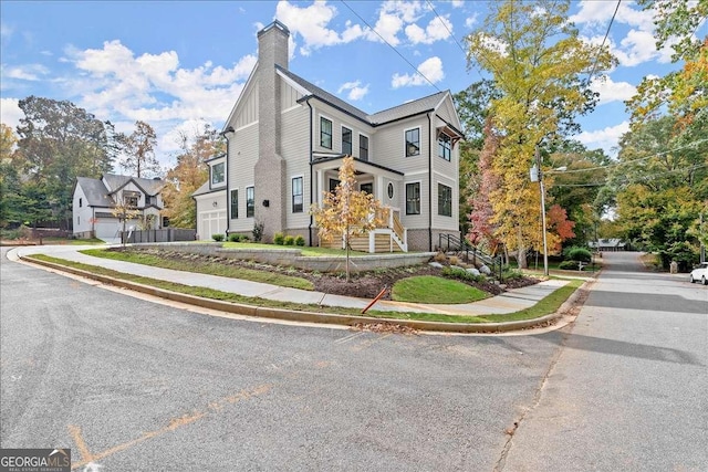 view of front property with a garage