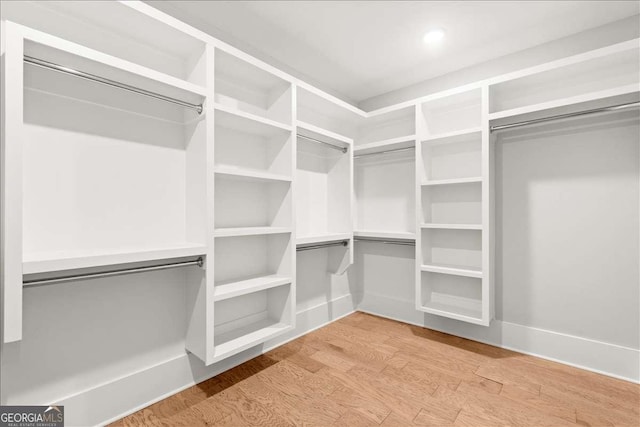 spacious closet with hardwood / wood-style floors