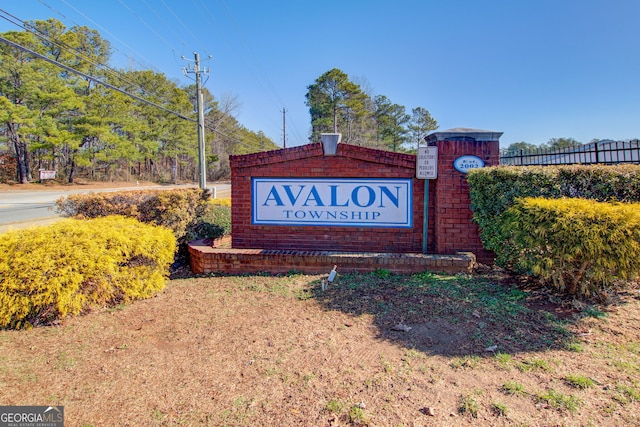 view of community sign