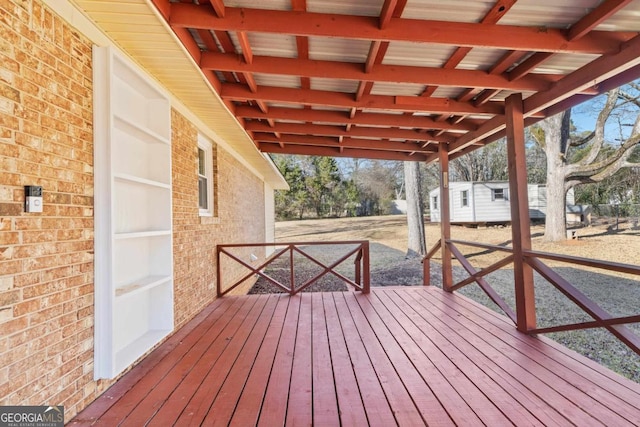 deck with a storage unit