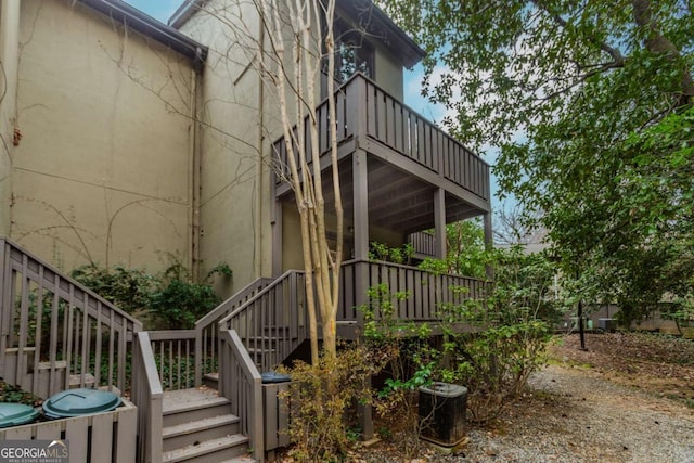 view of property exterior featuring a balcony