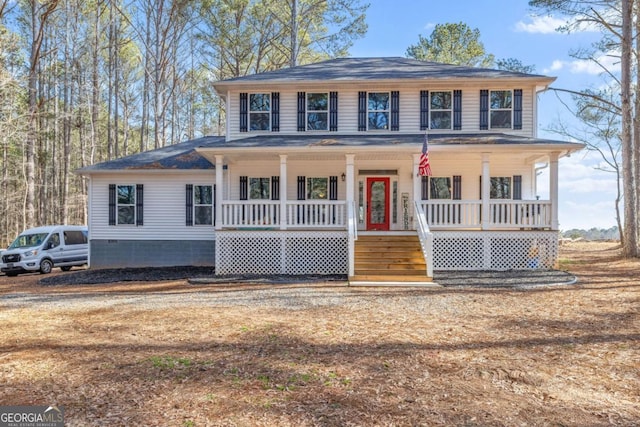 view of front of home featuring a porch