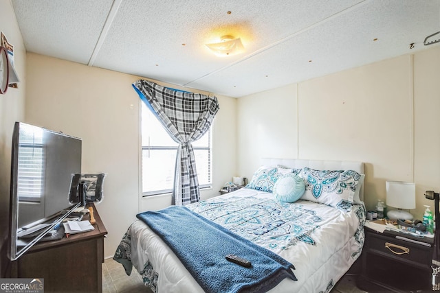 bedroom with a textured ceiling