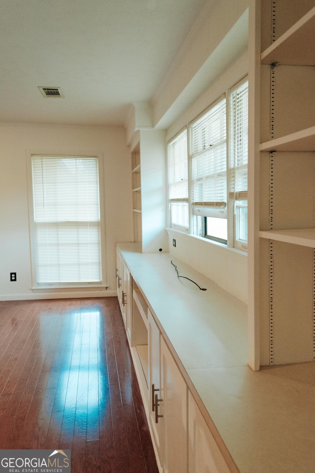 kitchen with dark wood-type flooring