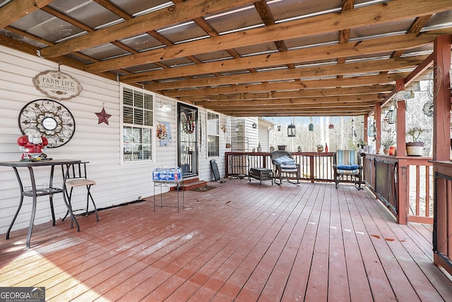 view of wooden deck