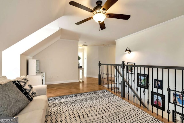 additional living space featuring hardwood / wood-style flooring