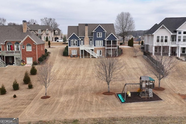 exterior space featuring a playground