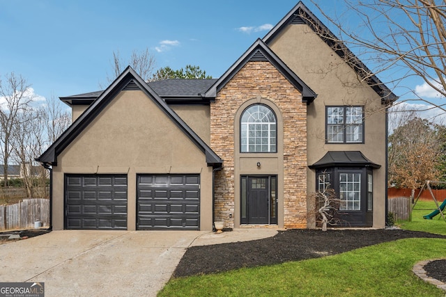 front of property featuring a garage