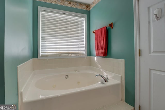 bathroom featuring a washtub