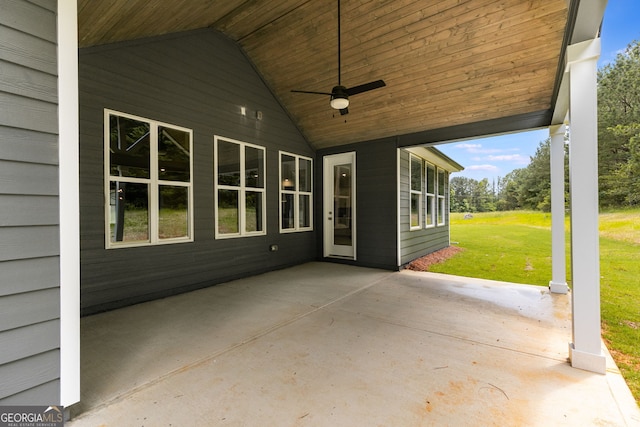 662 Lake Circle Rd, Buchanan, GA 30113 - view of patio / terrace featuring a ceiling fan