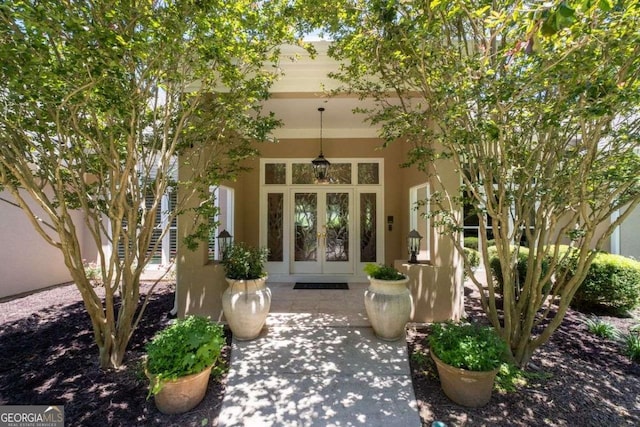 view of exterior entry with french doors