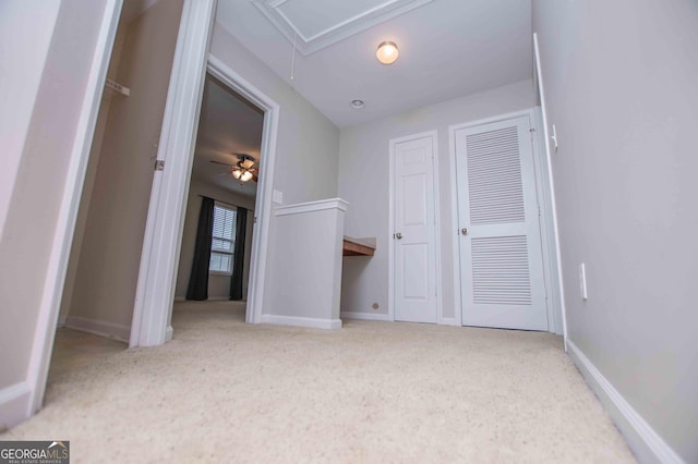 unfurnished bedroom with carpet and a closet