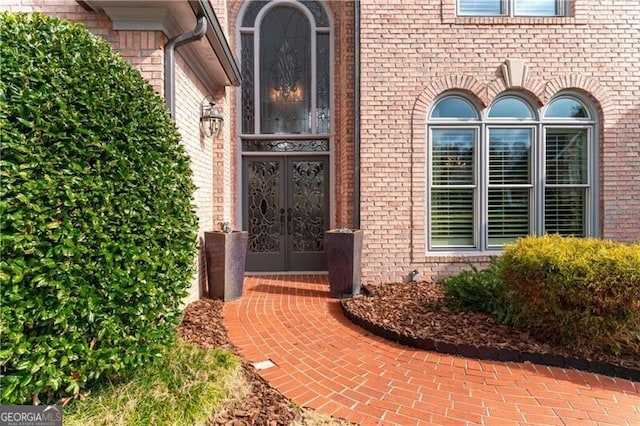 view of exterior entry with french doors