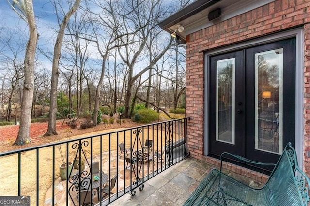 balcony with french doors