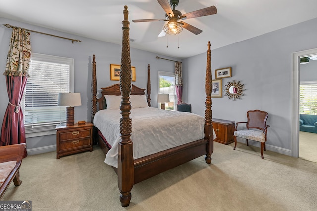9135 Etching Overlook, Johns Creek, GA 30097 - bedroom with light carpet and ceiling fan