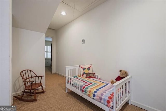 view of carpeted bedroom