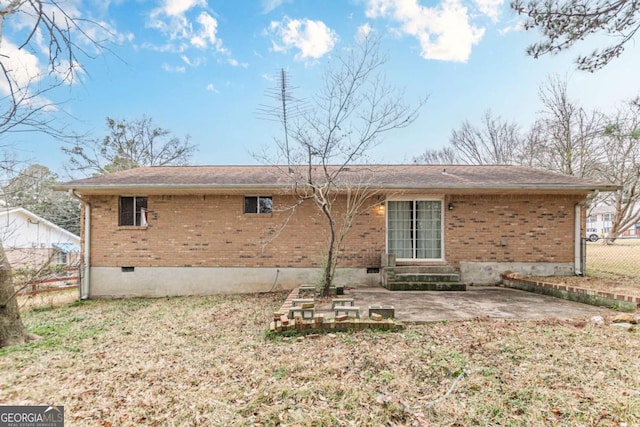 rear view of property with a patio