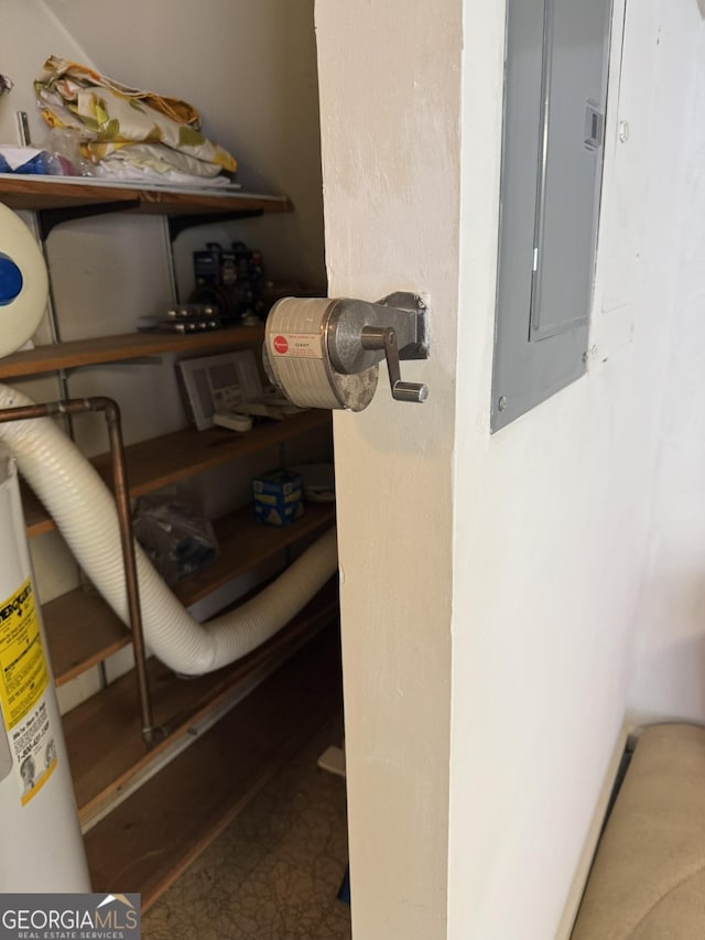 room details with water heater and electric panel