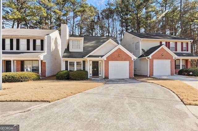 view of front of home with a garage