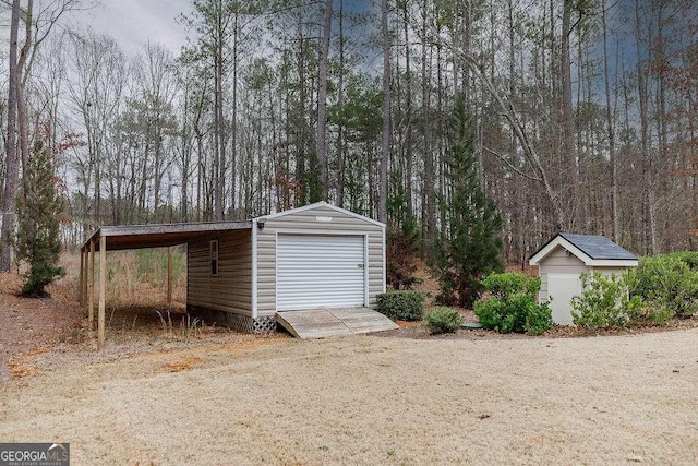 garage with a detached garage