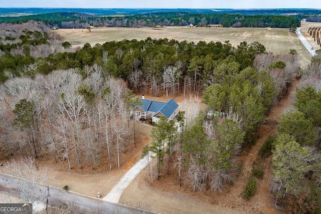 drone / aerial view featuring a rural view