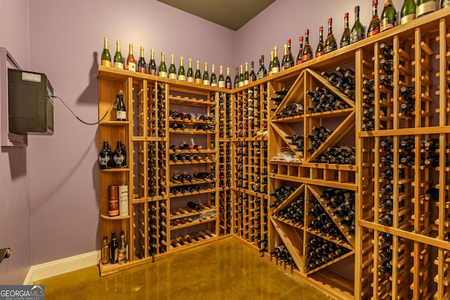 view of wine area