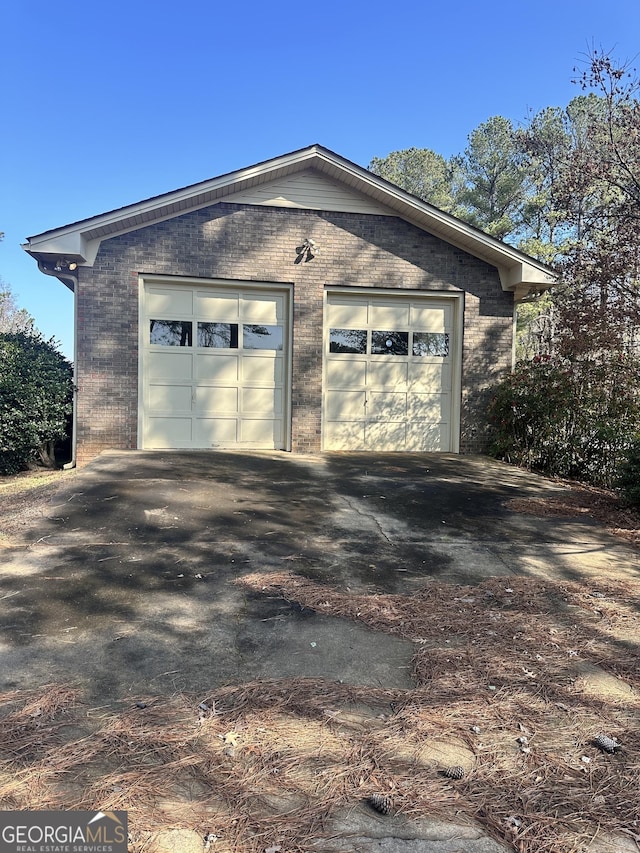 view of garage